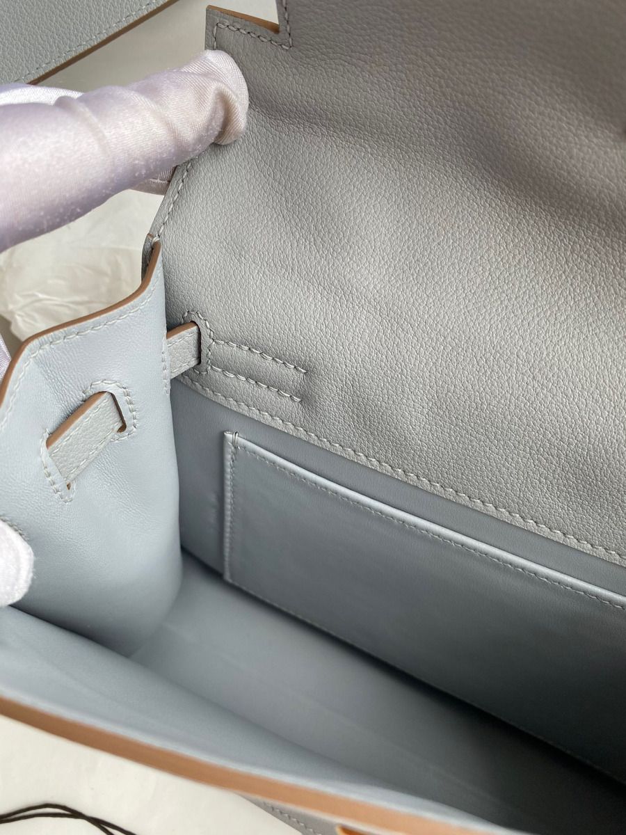 Hermes Kelly Danse II Bag In Blue Glacier Evercolor Calfskin - Image 10