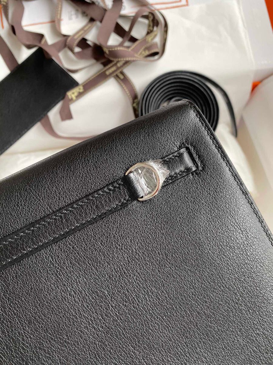 Hermes Kelly Danse II Bag In Black Evercolor Calfskin - Image 5