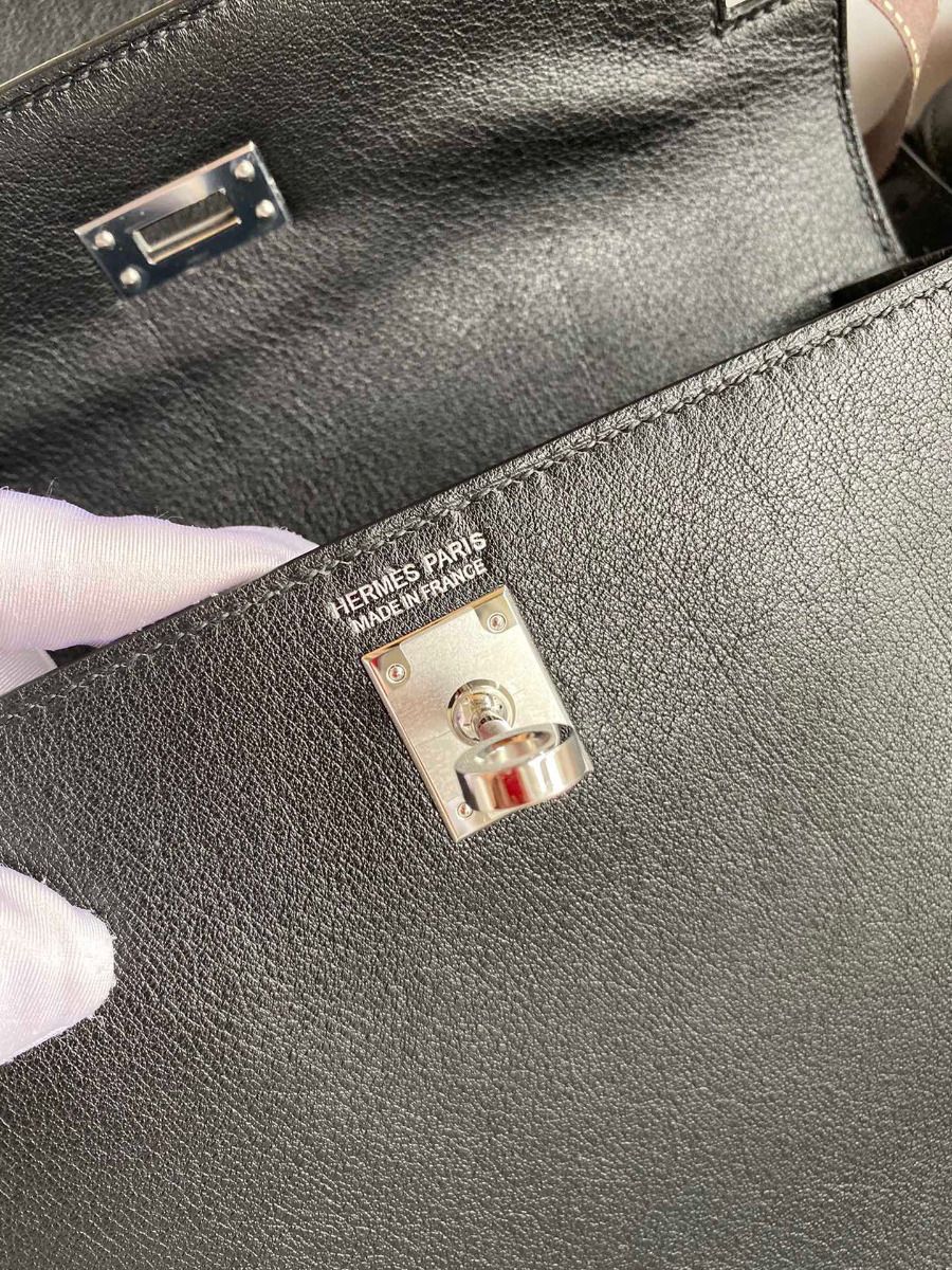 Hermes Kelly Danse II Bag In Black Evercolor Calfskin - Image 8