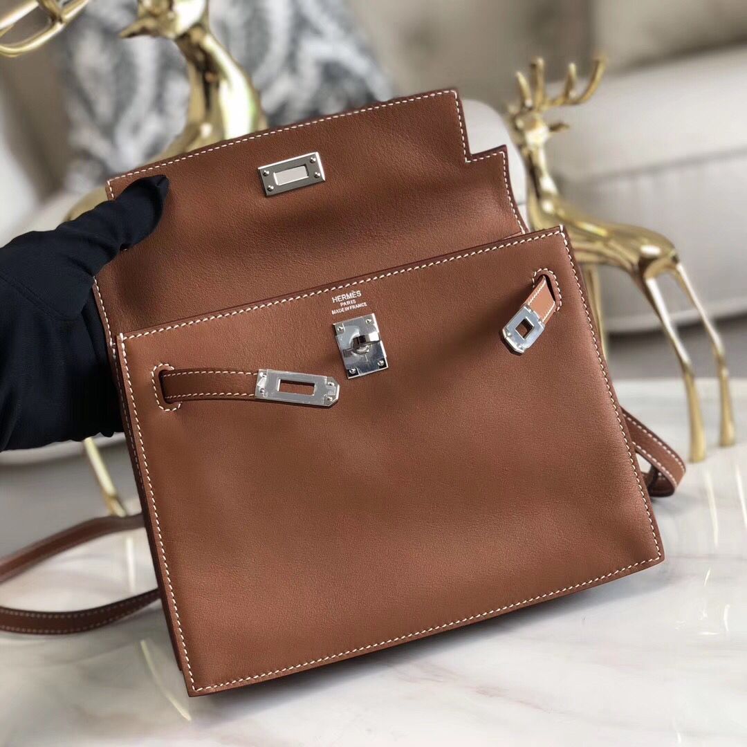 Hermes Kelly Danse Handmade Bag In Gold Swift Leather - Image 6