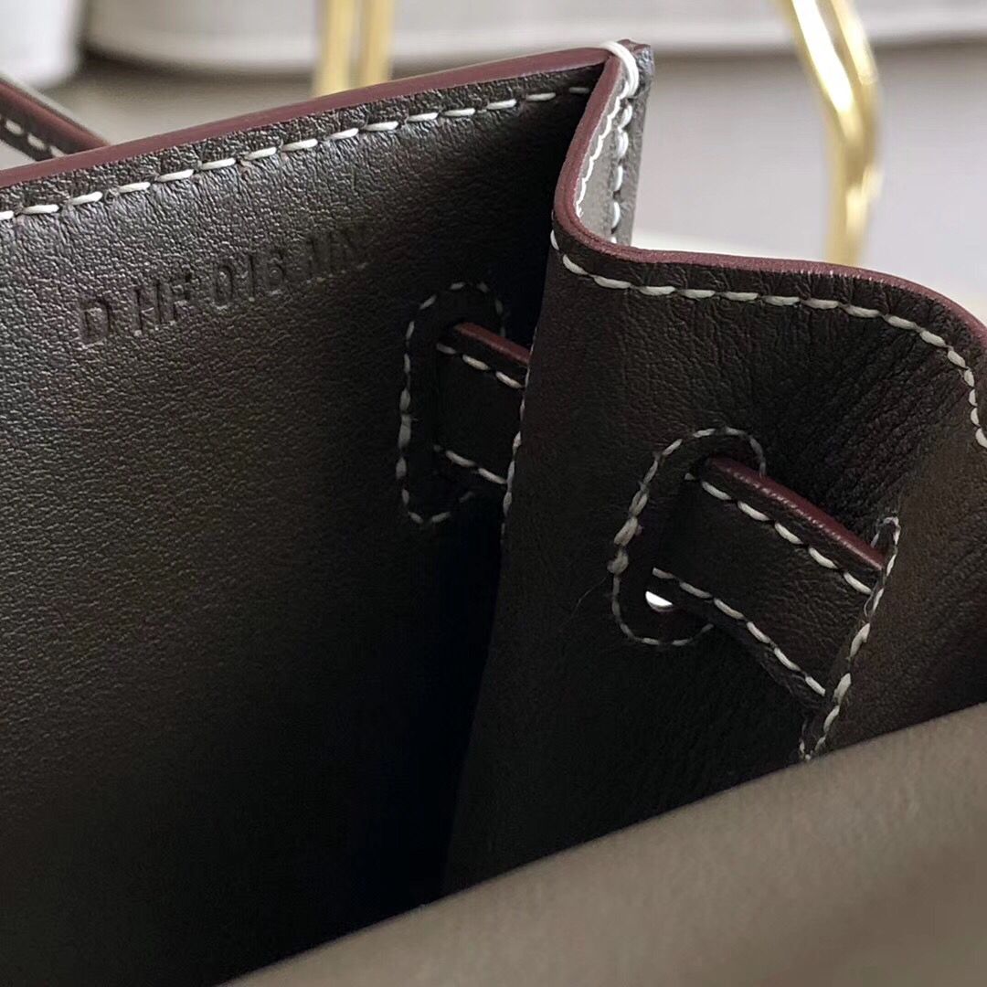 Hermes Kelly Danse Handmade Bag In Taupe Swift Leather - Image 8