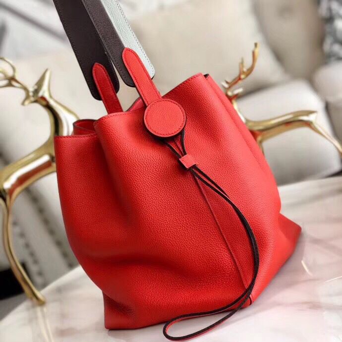 Hermes Licol 17cm Bag In Red Evercolor Calfskin - Image 5