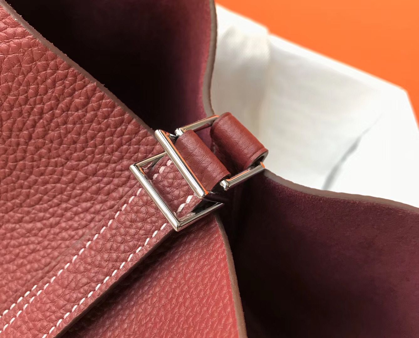 Hermes Picotin Lock 18 Bag In Bordeaux Clemence Leather - Image 8