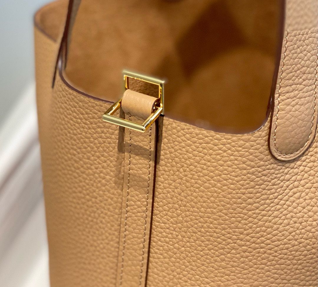 Hermes Picotin Lock 18 Bag In Chai Clemence Leather - Image 8