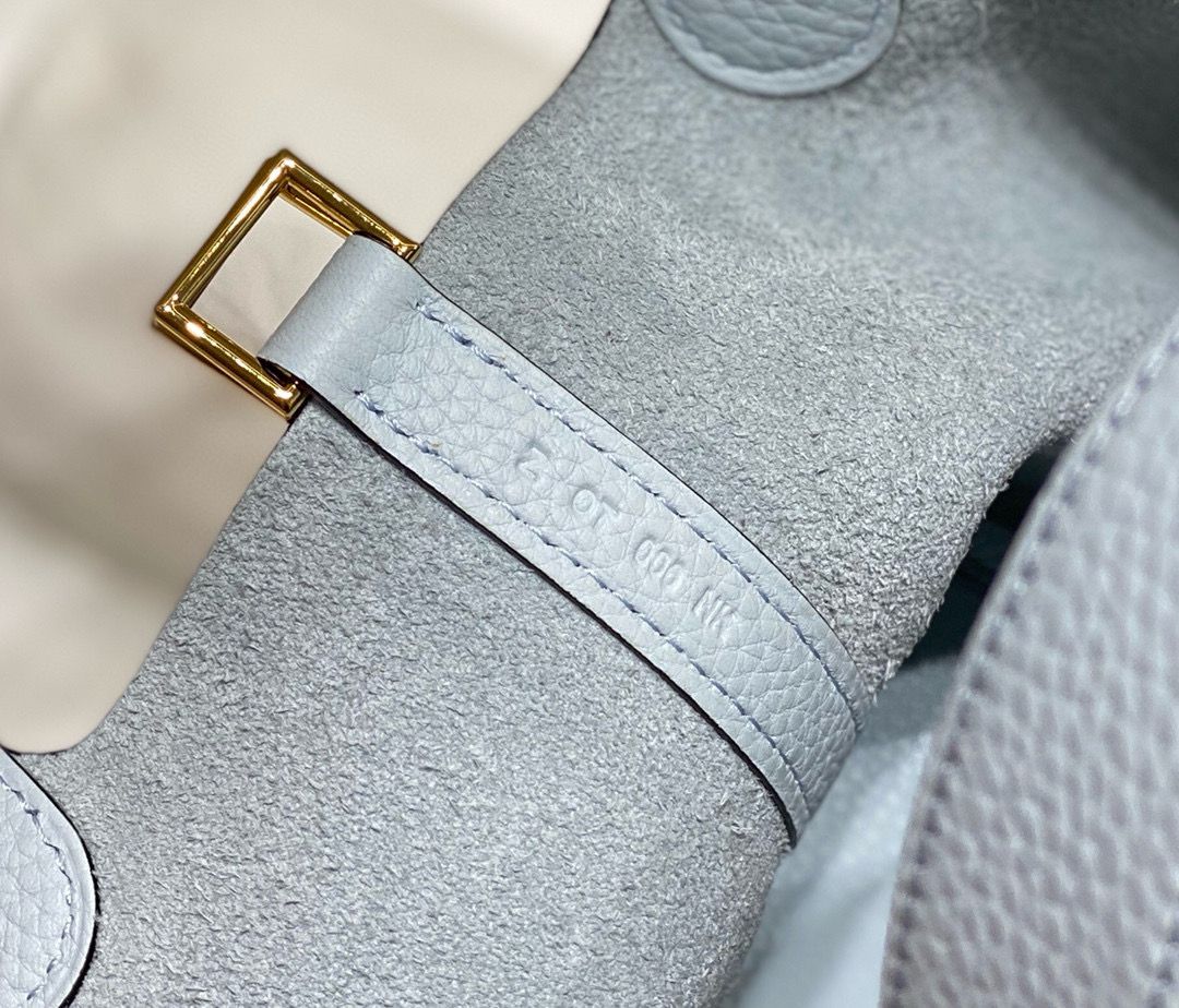 Hermes Picotin Lock 22 Bag In Blue Brume Clemence Leather - Image 7