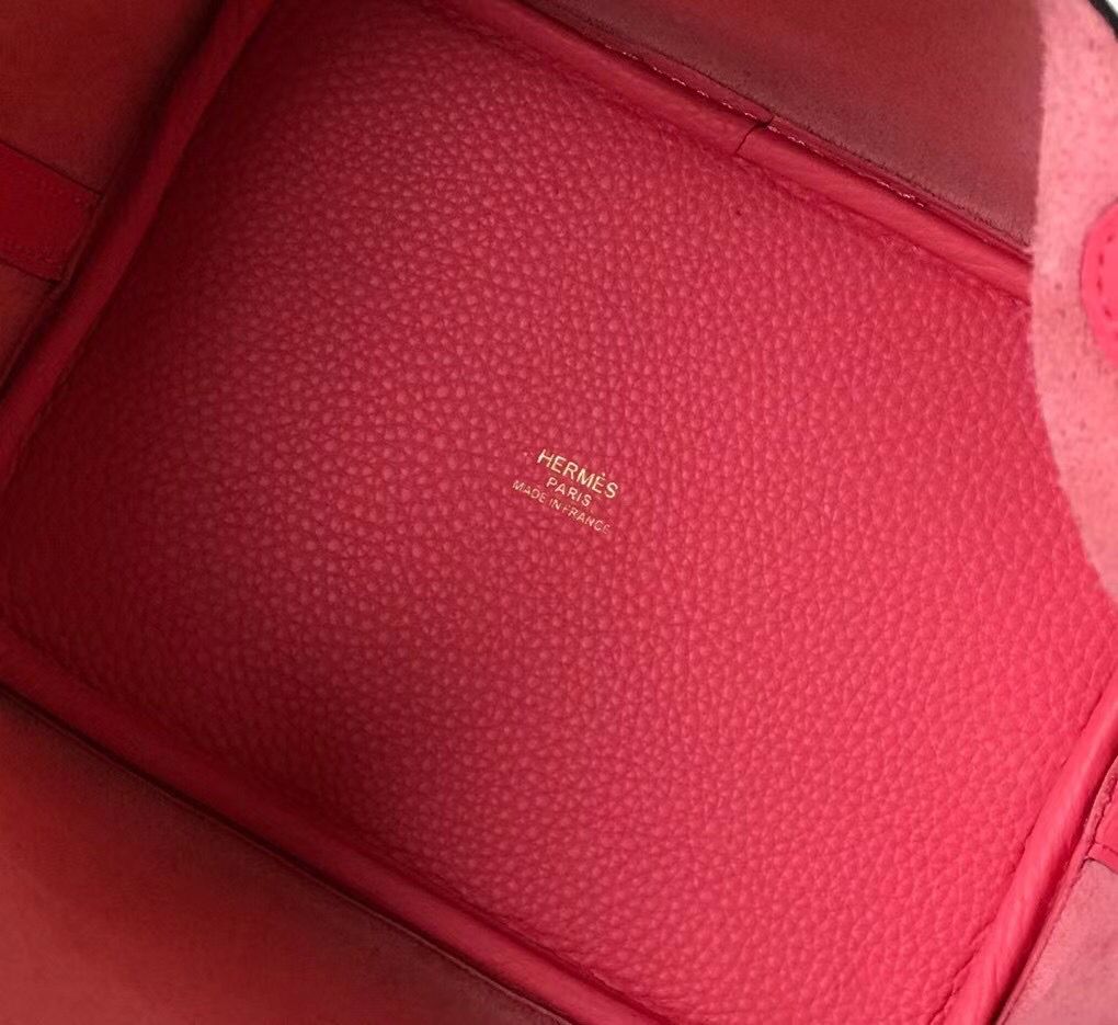 Hermes Picotin Lock 22 Bag In Rose Lipstick Clemence Leather - Image 7