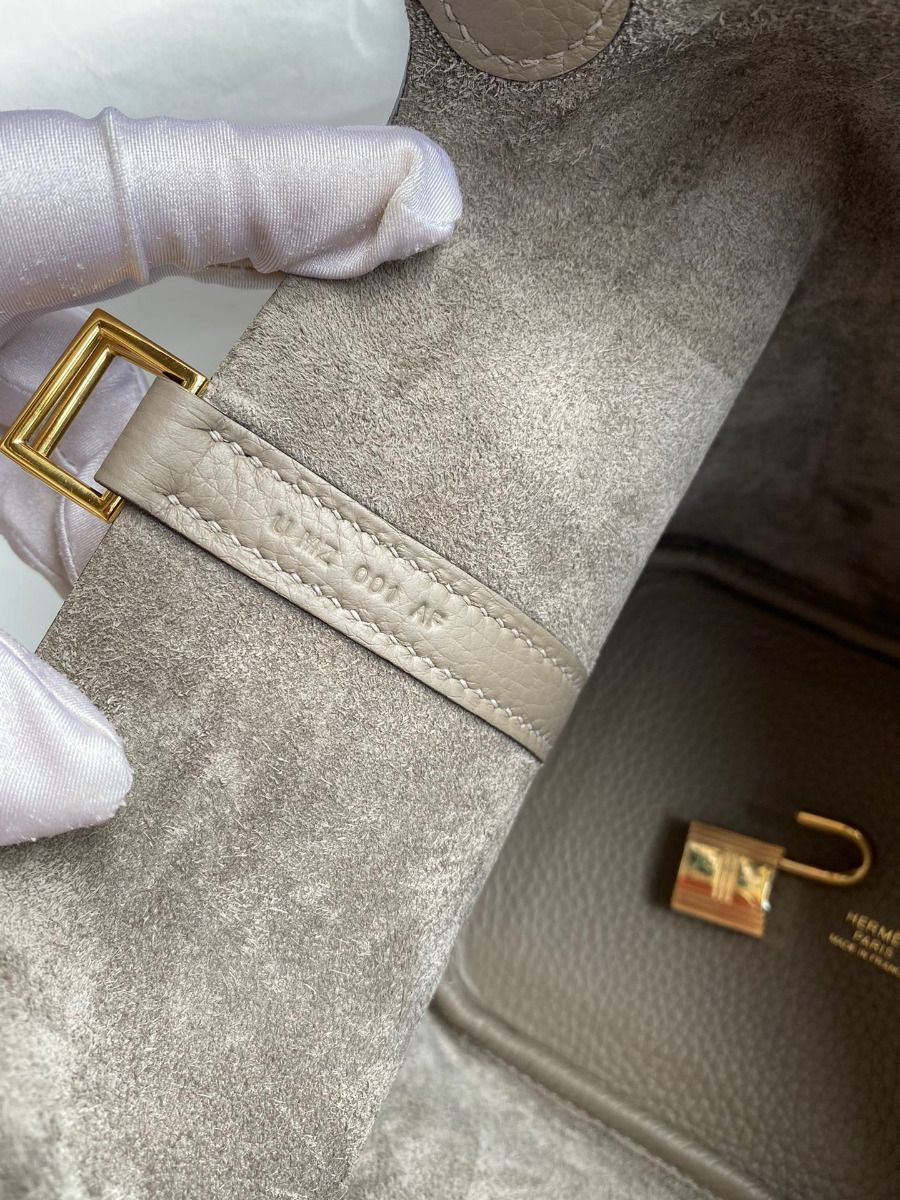 Hermes Picotin Lock 18 Handmade Bag in Gris Asphalt Clemence Leather - Image 16