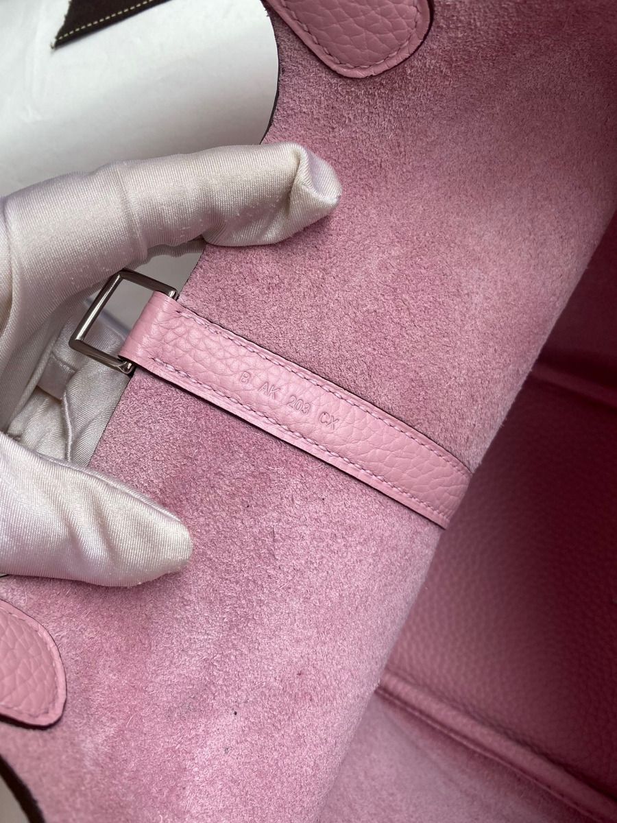 Hermes Picotin Lock 18 Handmade Bag in Mauve Sylvestre Clemence Leather - Image 8