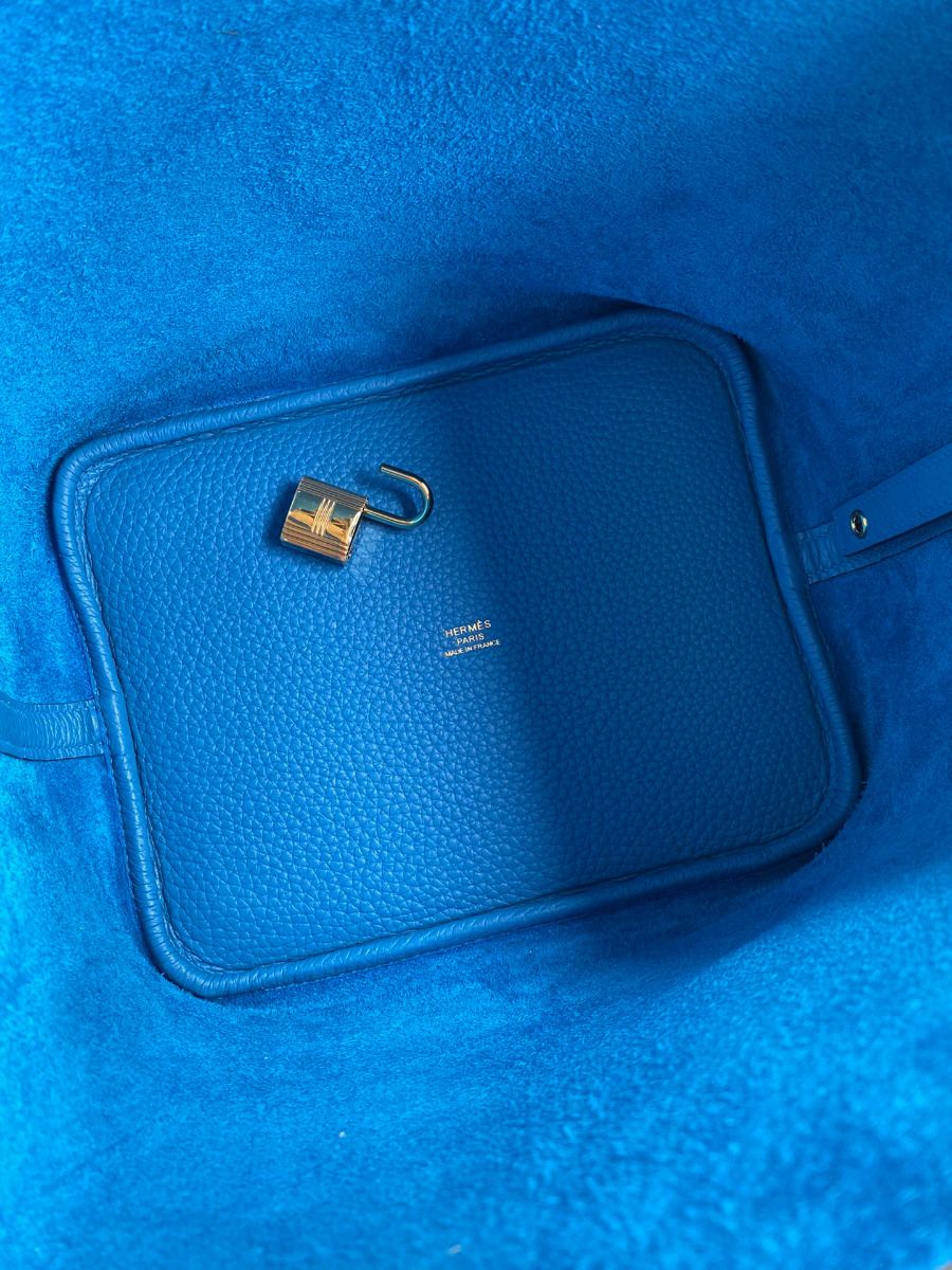 Hermes Picotin Lock 22 Handmade Bag in Mykonos Clemence Leather - Image 7