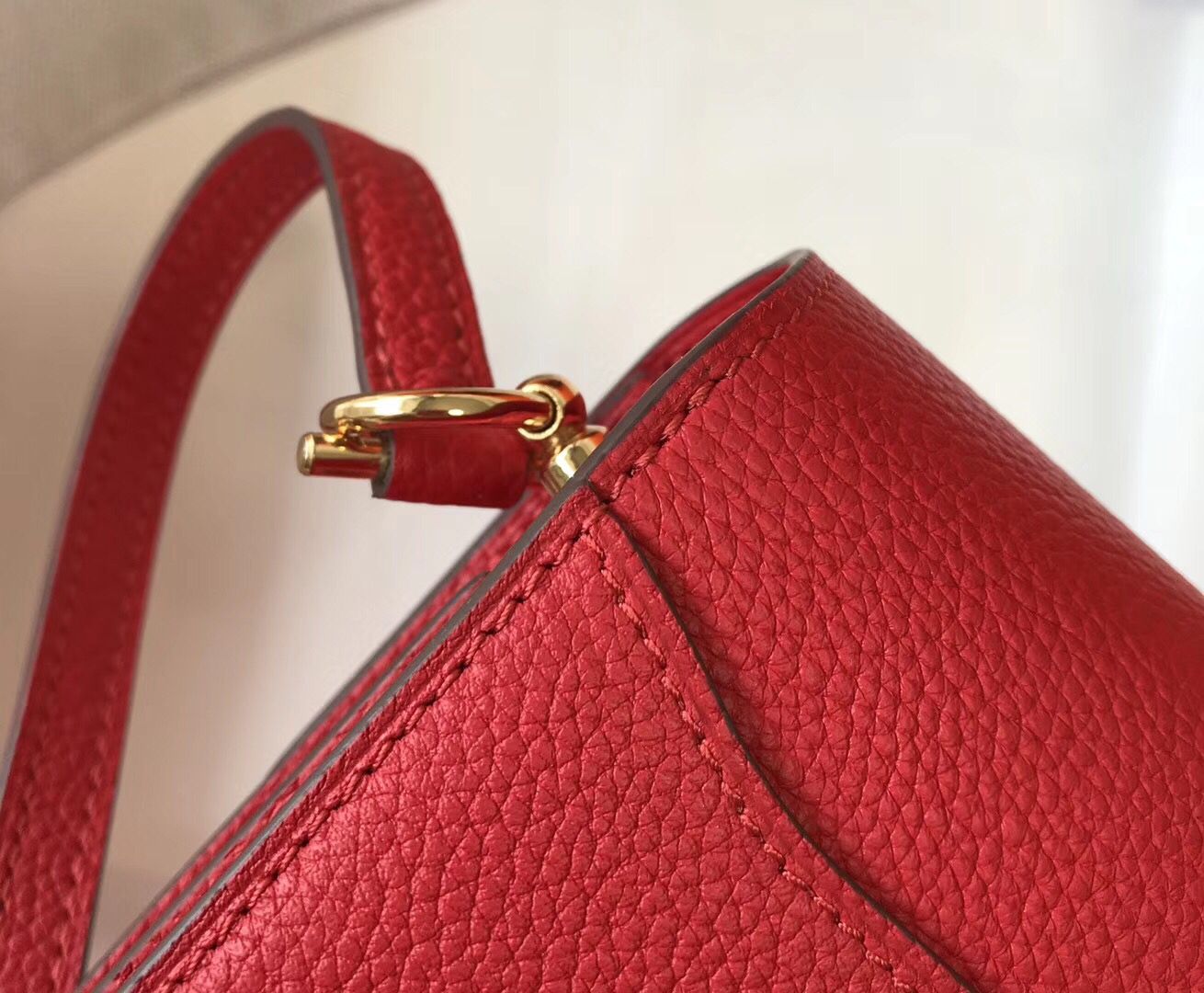 Hermes Mini Sac Roulis 18cm Bag In Red Evercolor Calfskin - Image 8