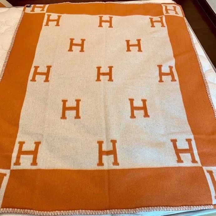 Hermes Orange Avalon Throw Blanket - Image 5