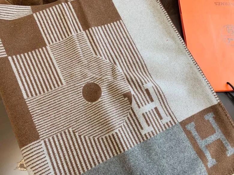 Hermes Caramel Echecs Et Trames Blanket - Image 5