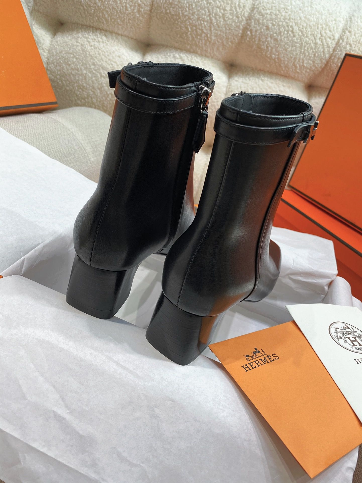 Hermes Imperial 50 Ankle Boots in Black Calfskin - Image 8