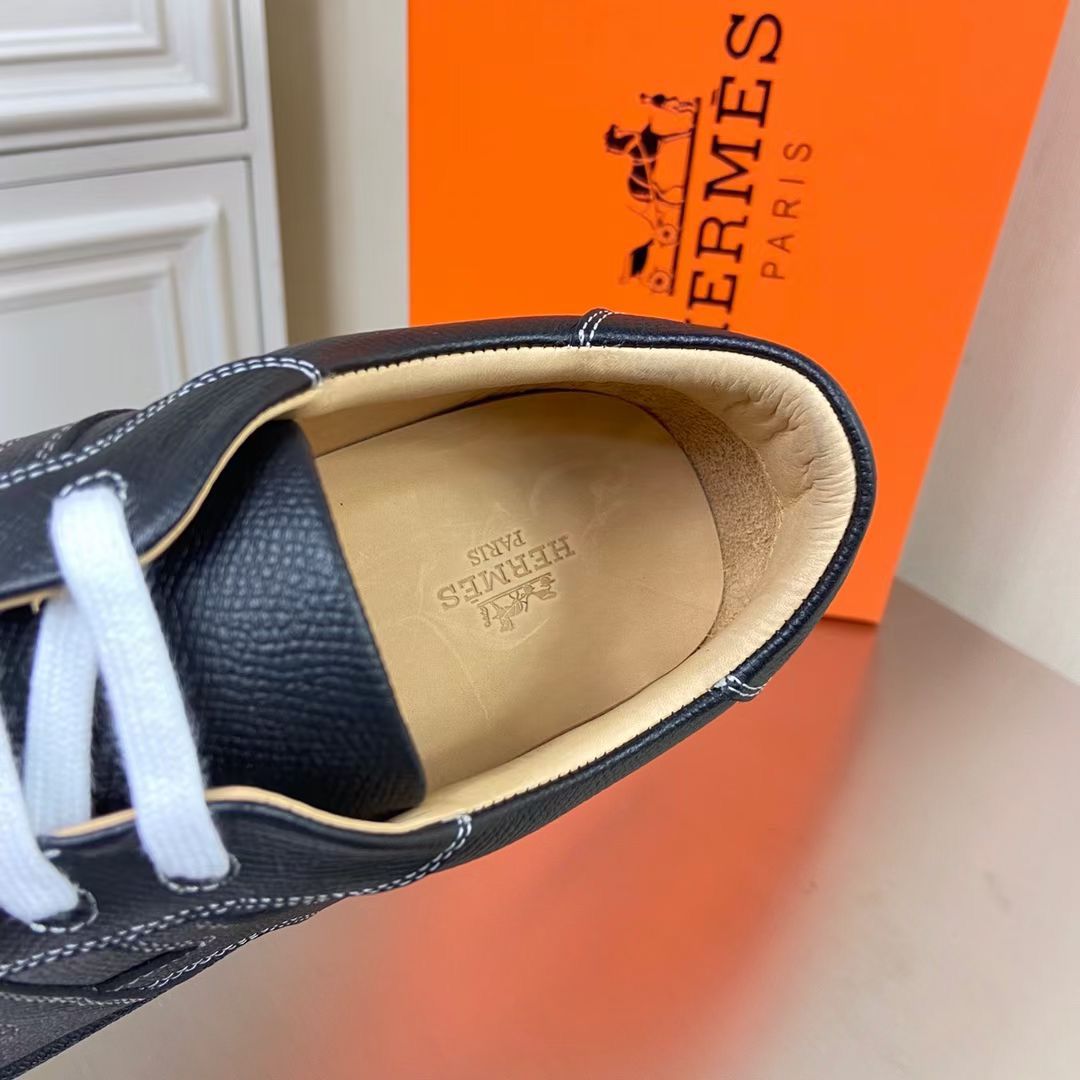 Hermes Boomerang Sneakers In Black Epsom Leather - Image 10