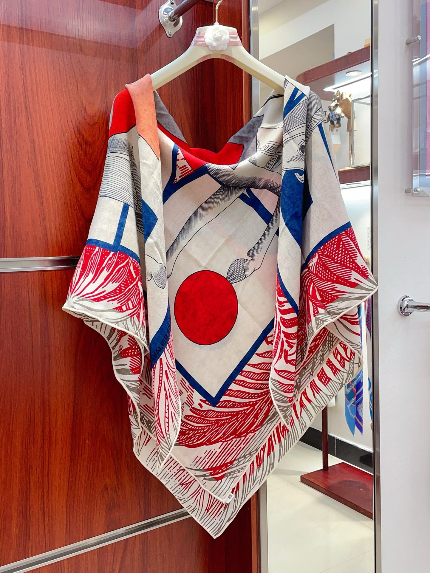 Hermes Grenadine Cavalier en Formes Shawl 140 - Image 5