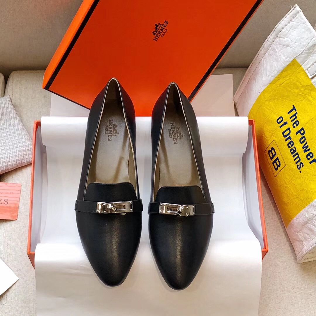 Hermes Pegase Ballerina Flats In Black Leather - Image 4