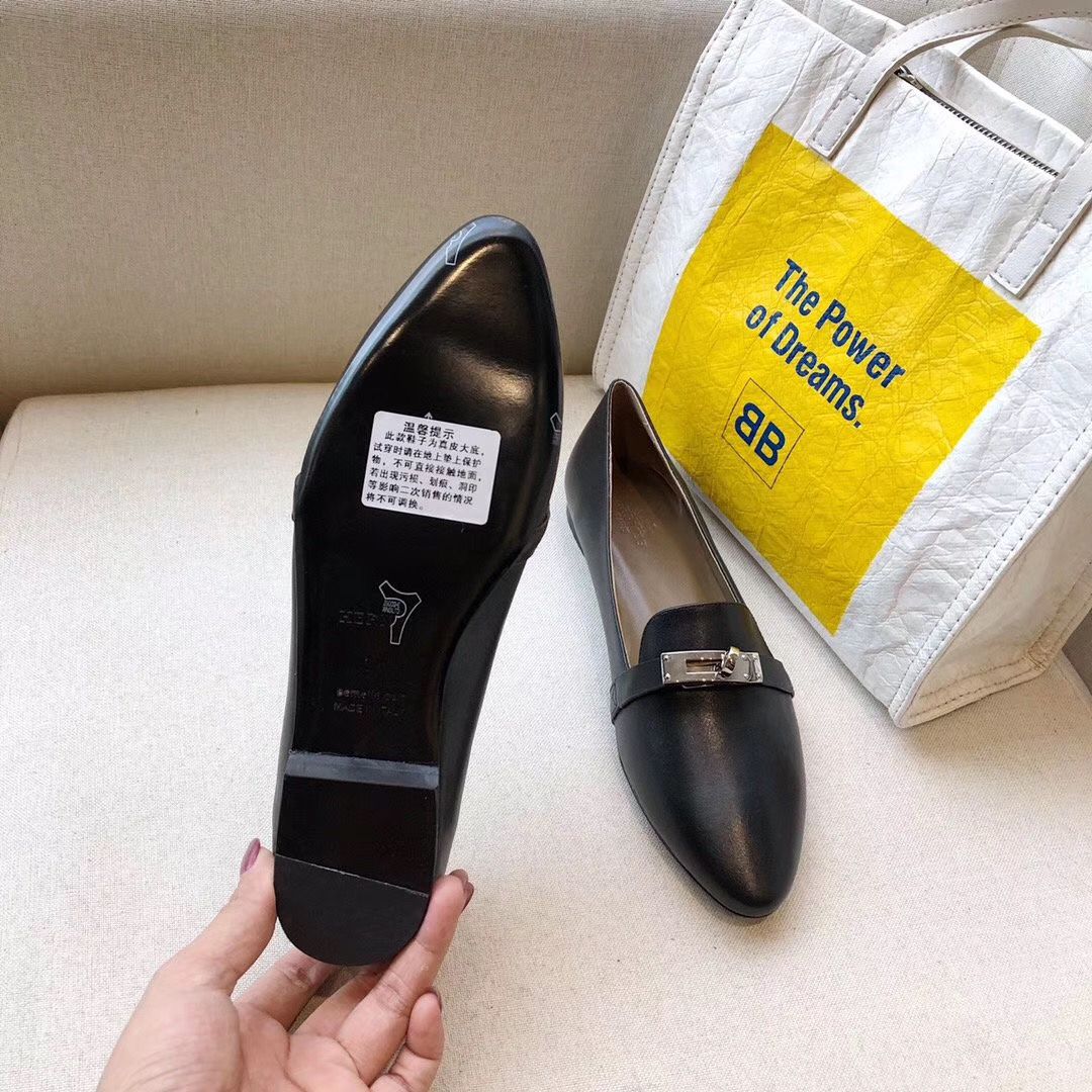 Hermes Pegase Ballerina Flats In Black Leather - Image 9