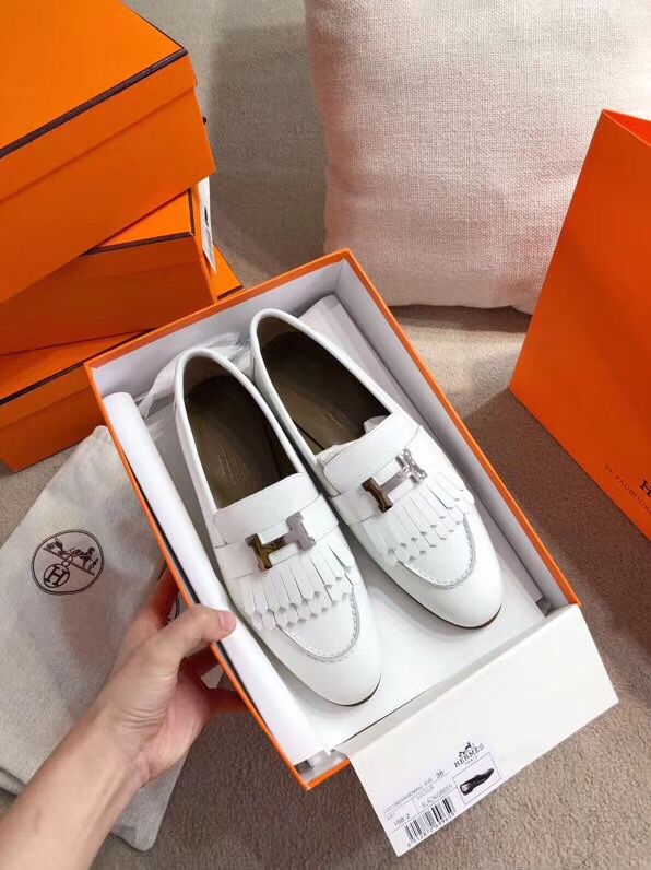 Hermes Royal Loafers In White Calfksin - Image 4