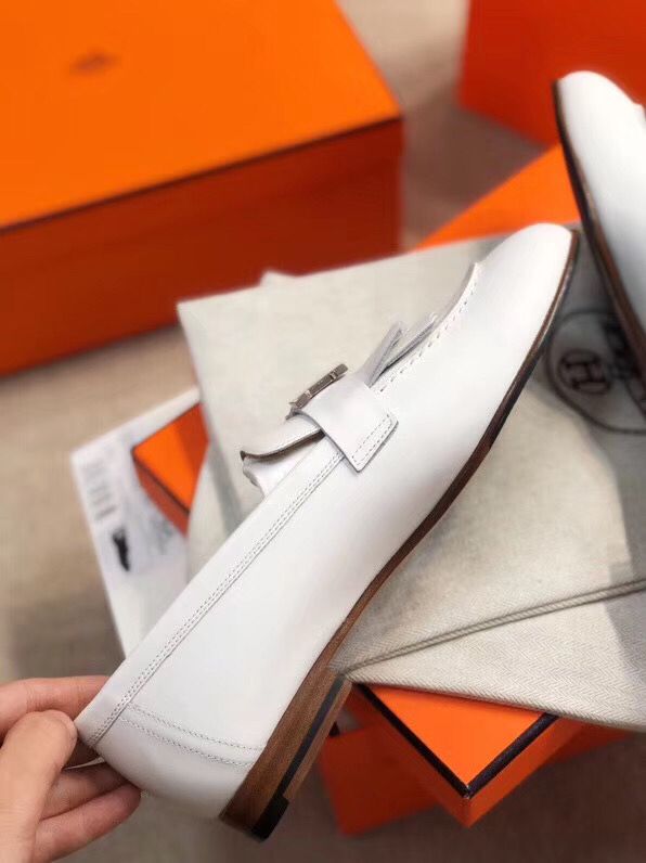 Hermes Royal Loafers In White Calfksin - Image 5