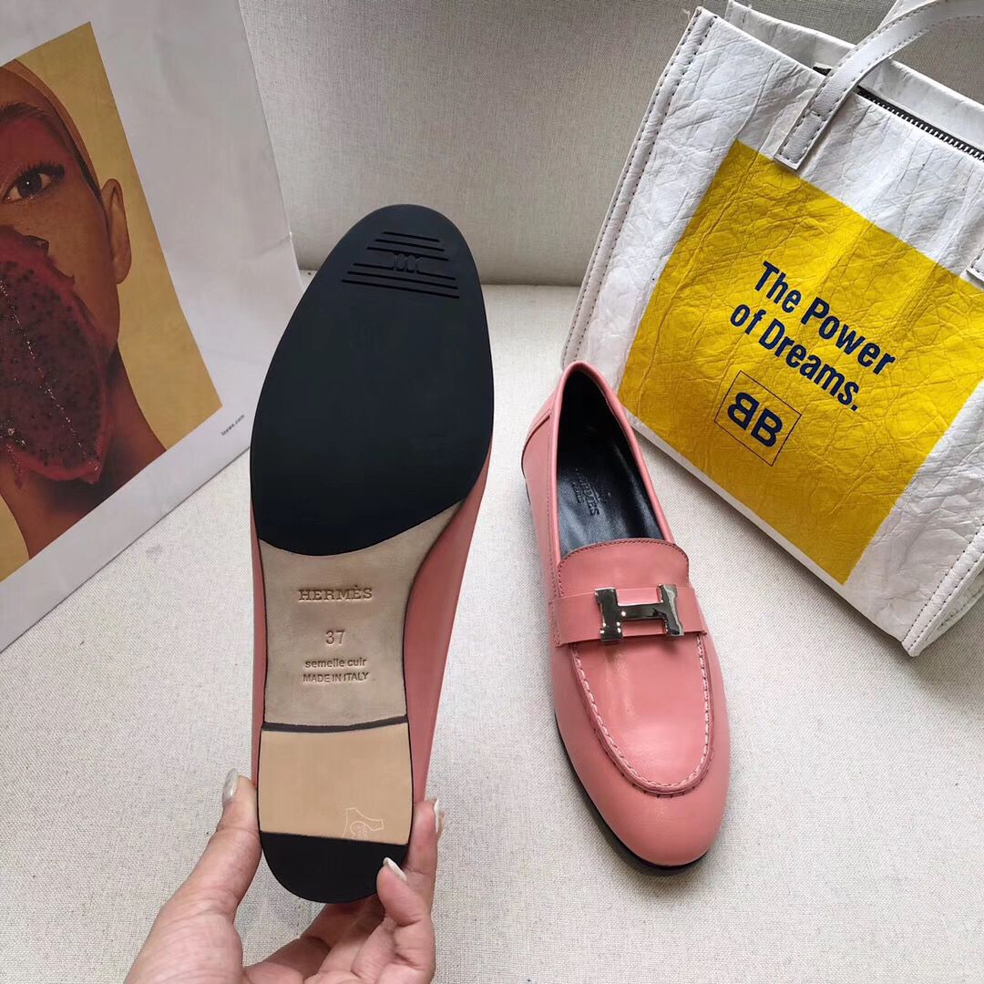 Hermes Paris Loafers In Pink Goatskin - Image 9
