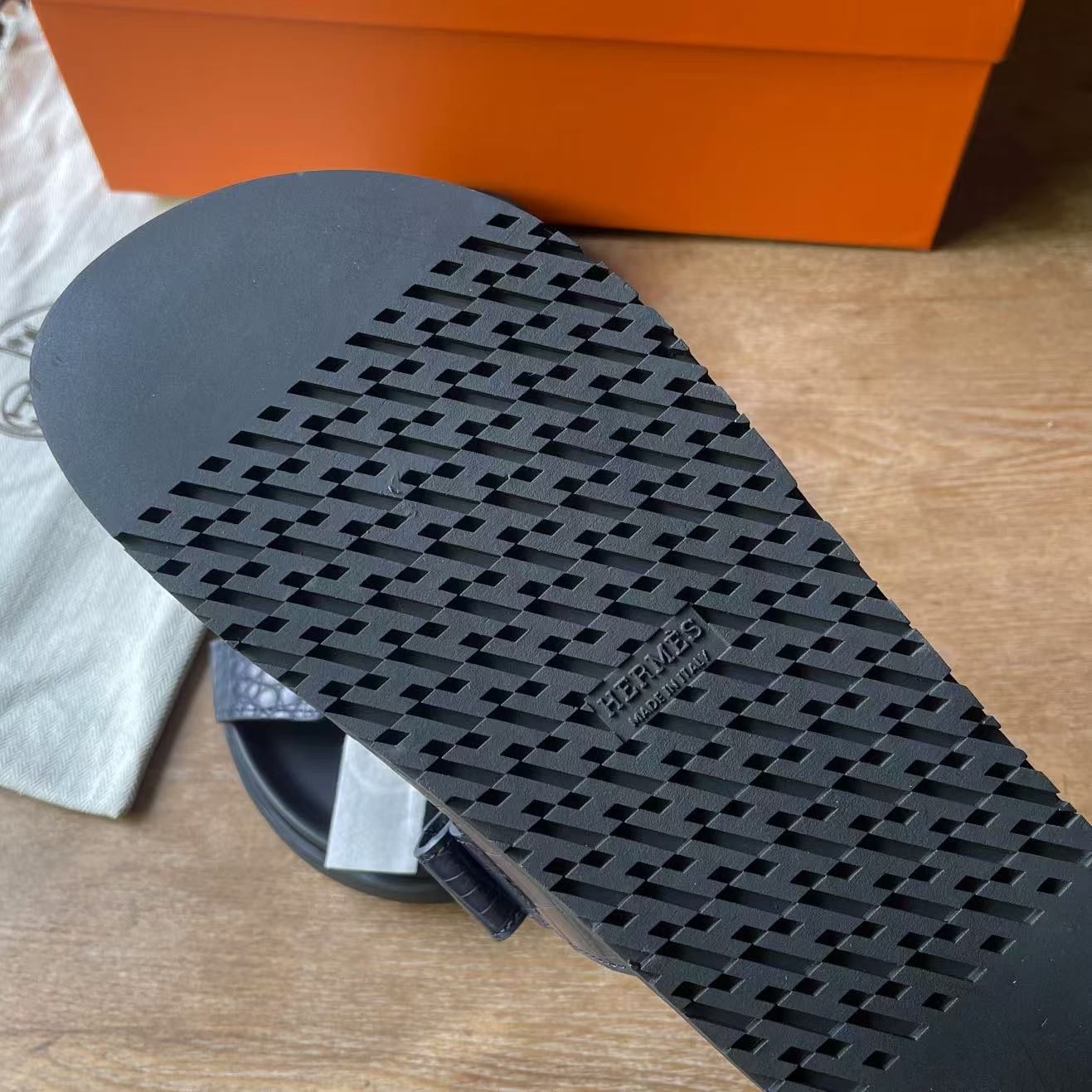 Hermes Women's Chypre Sandals in Navy Blue Matte Alligator - Image 5