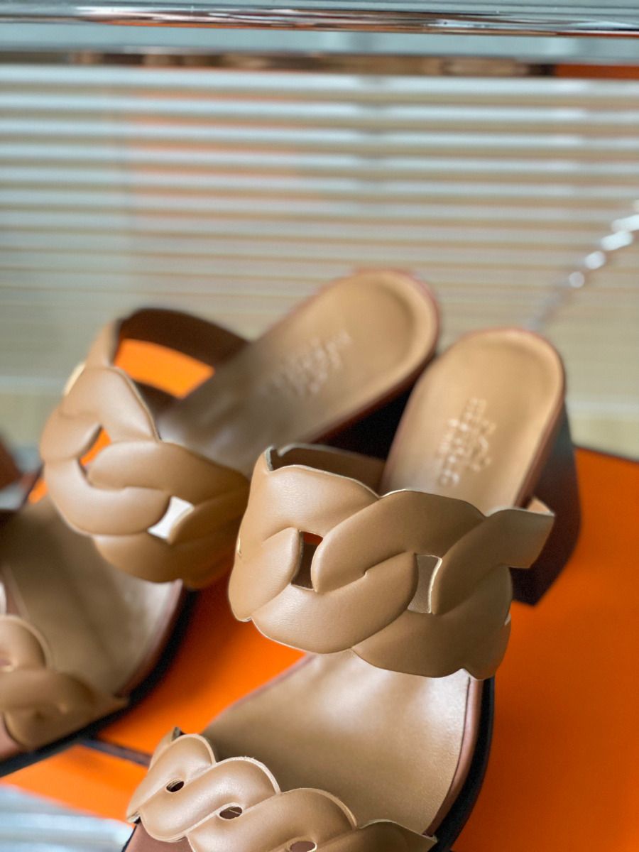 Hermes Gaby Sandals 60mm in Brown Nappa Leather - Image 6