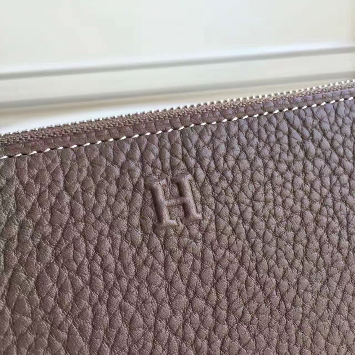 Hermes Etoupe Clemence Azap Zipped Wallet - Image 7