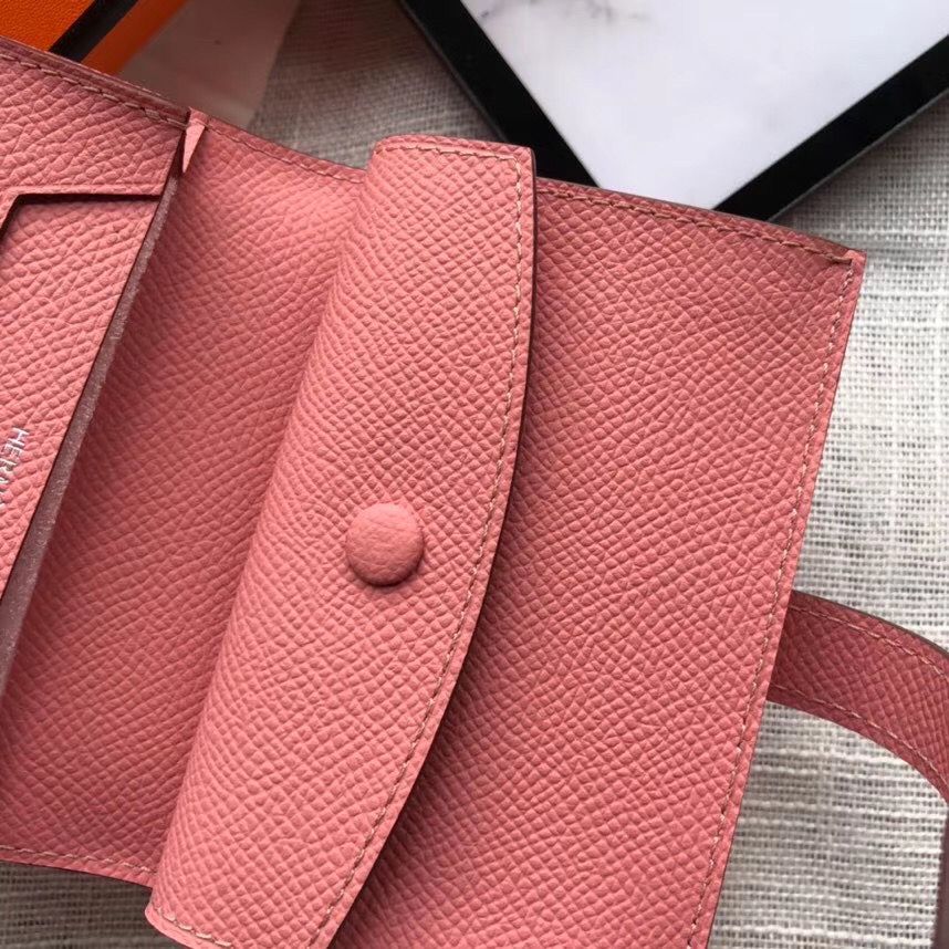 Hermes Bearn Mini Wallet In Rose Confetti Epsom Leather - Image 6