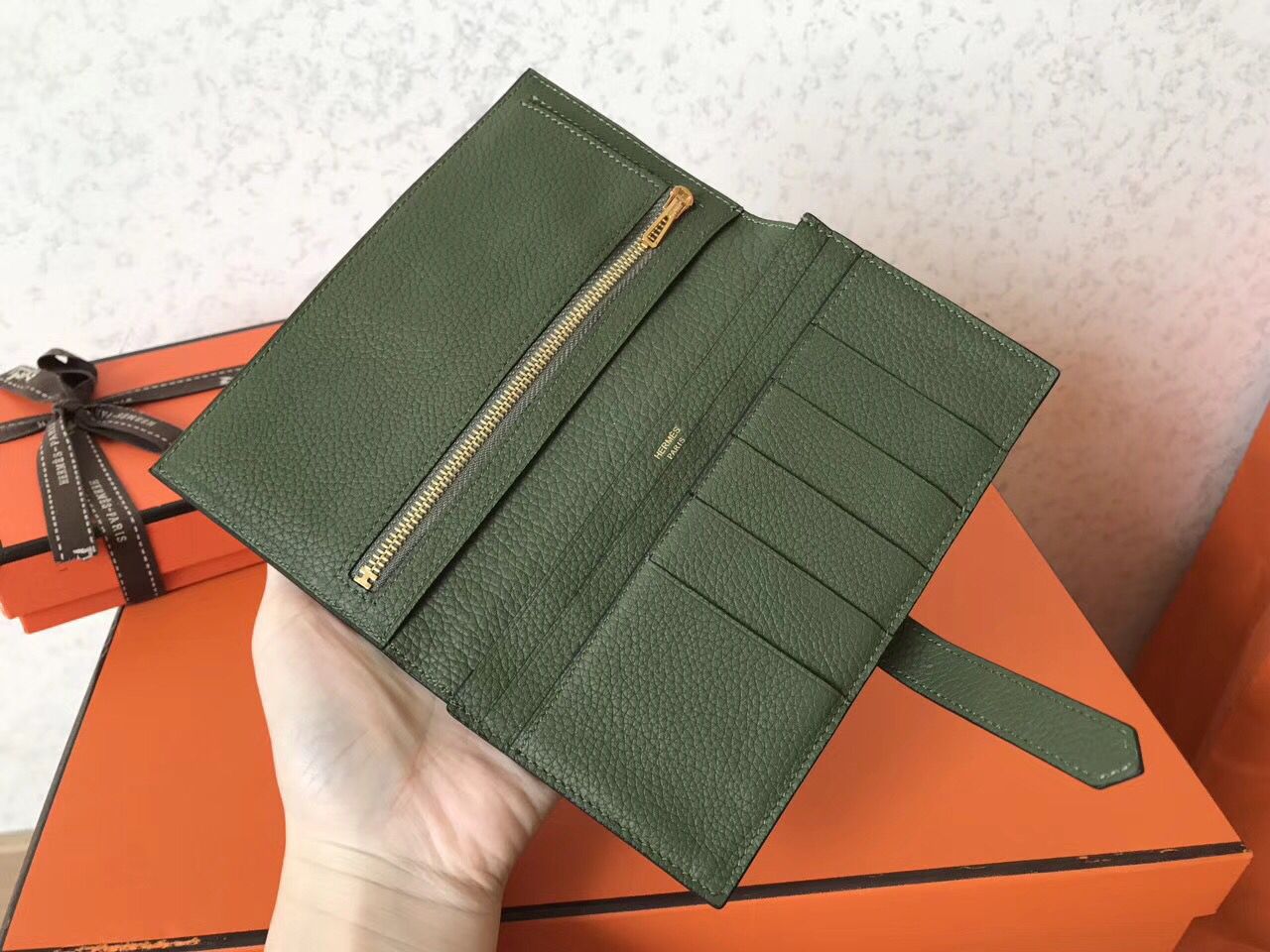 Hermes Canopee Clemence Bearn Gusset Wallet - Image 6