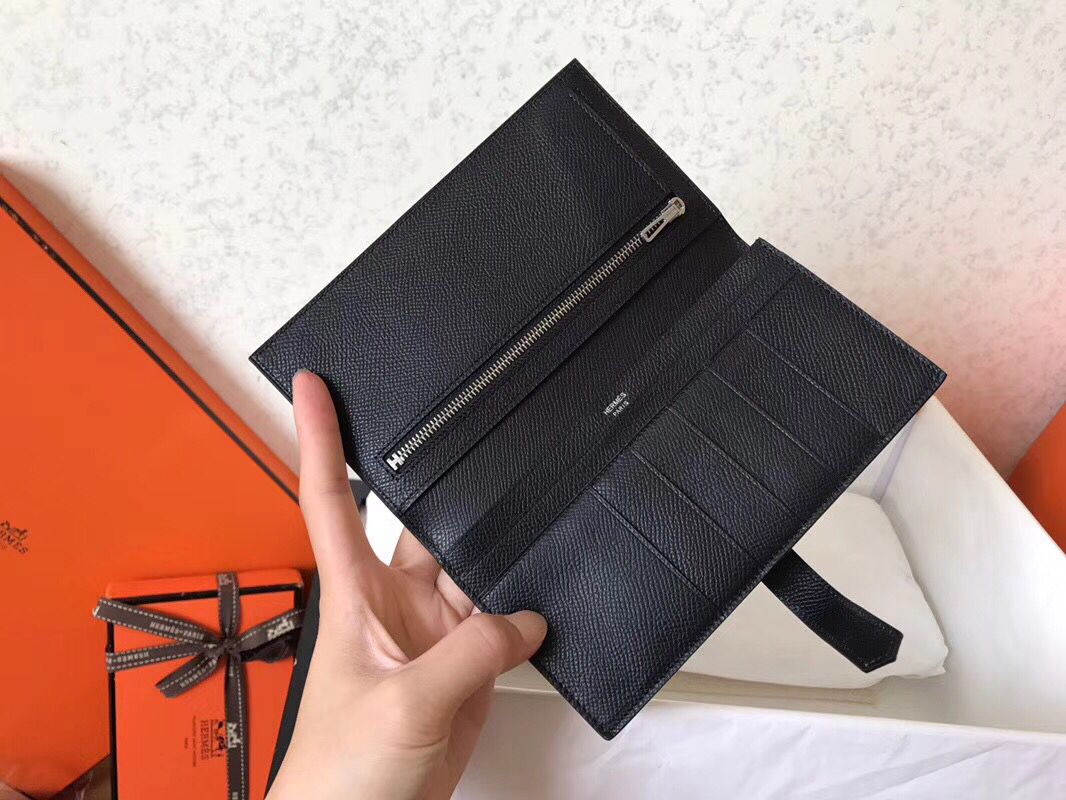 Hermes Black Epsom Bearn Gusset Wallet - Image 5