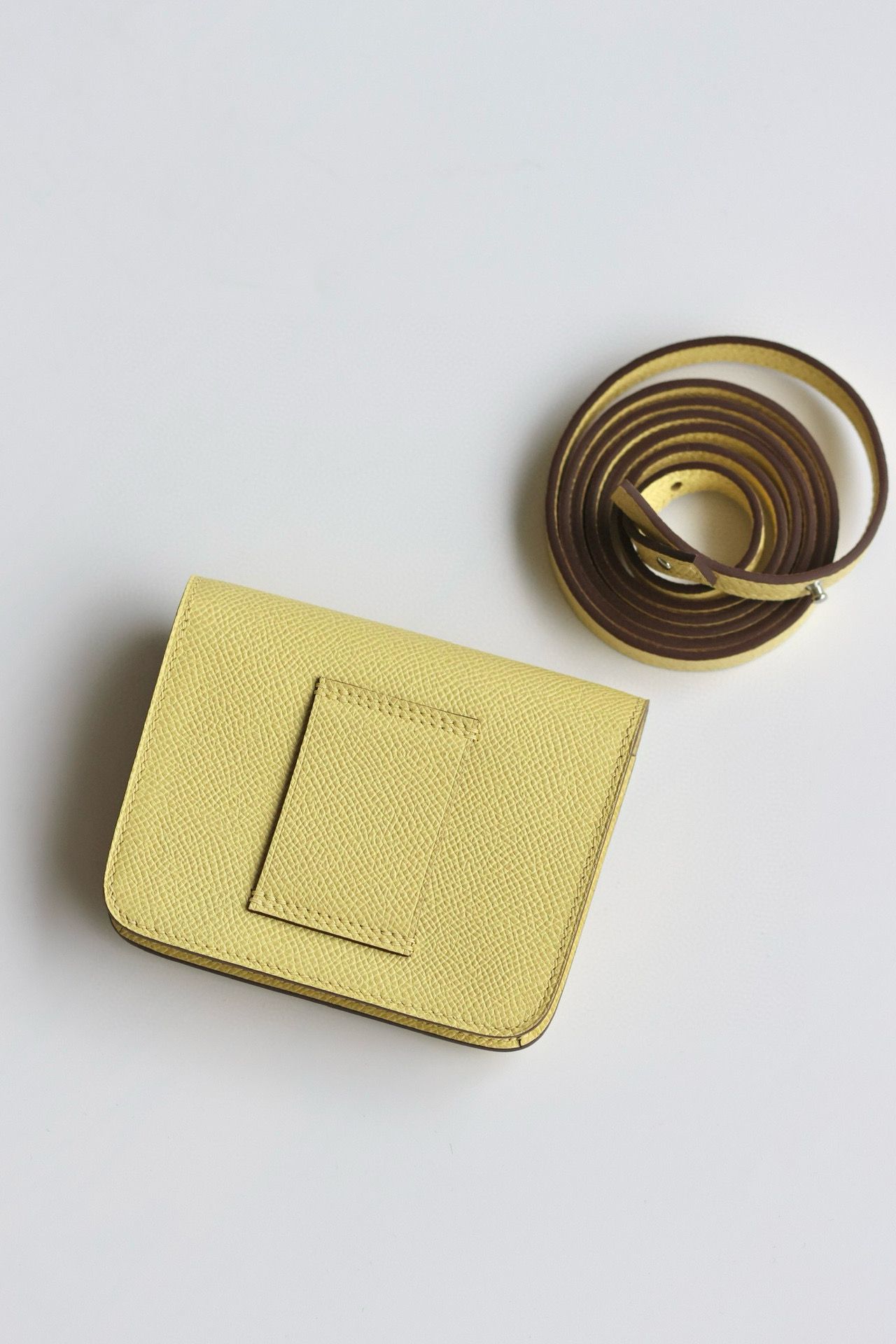 Hermes Constance Slim Wallet in Jaune Poussin Epsom Calfskin - Image 10