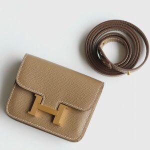 Hermes Constance Slim Wallet in Taupe Epsom Calfskin