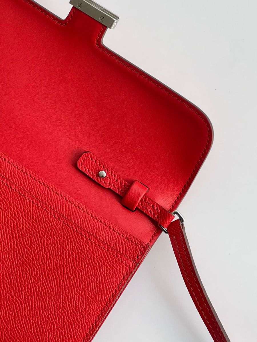 Hermes Constance To Go Wallet in Red Epsom Calfskin - Image 5