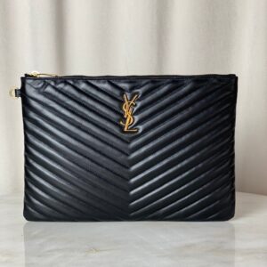 YSL Black Cassandre Classic Clutch