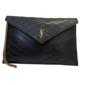 YSL Black Gaby Envelope Pouch