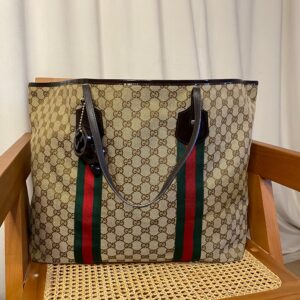 Gucci Brown GG Jolie Web Tote Bag