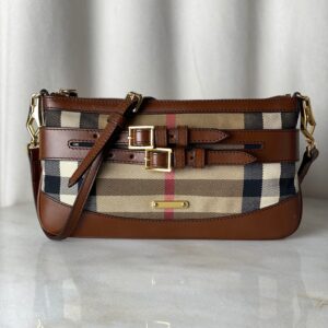 Burberry Camel Beyton Bridle House Check Crossbody Bag