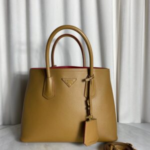 Prada Camel Double Tote Bag