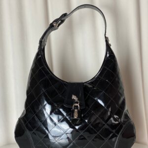 Burberry Black Vernis Hobo Bag