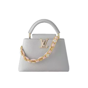 Capucines MM Blossom Chain Handbag Ice Grey - Repbags.is