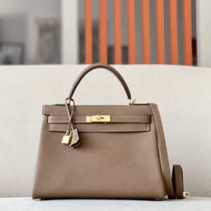 Kelly 32 Togo Alezan (3G) Gold Hardware